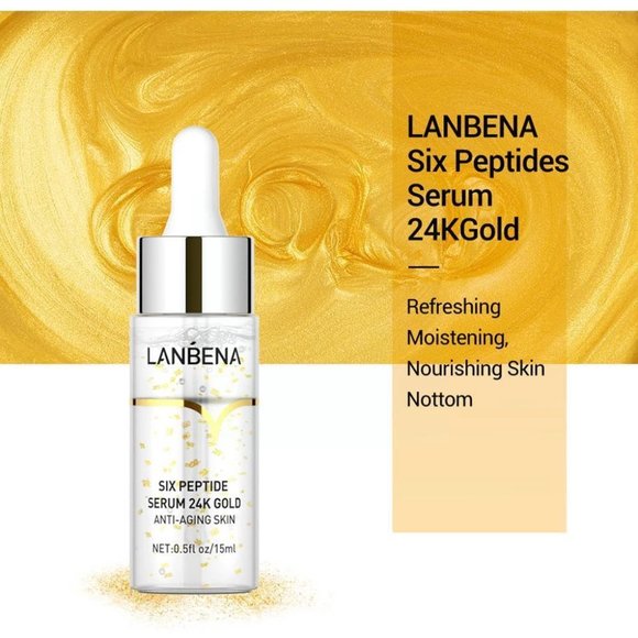 LANBENA - Six Peptide Serum 24k Gold Anti Aging Wrinkle Reducer Tightening - Picture 5 of 5